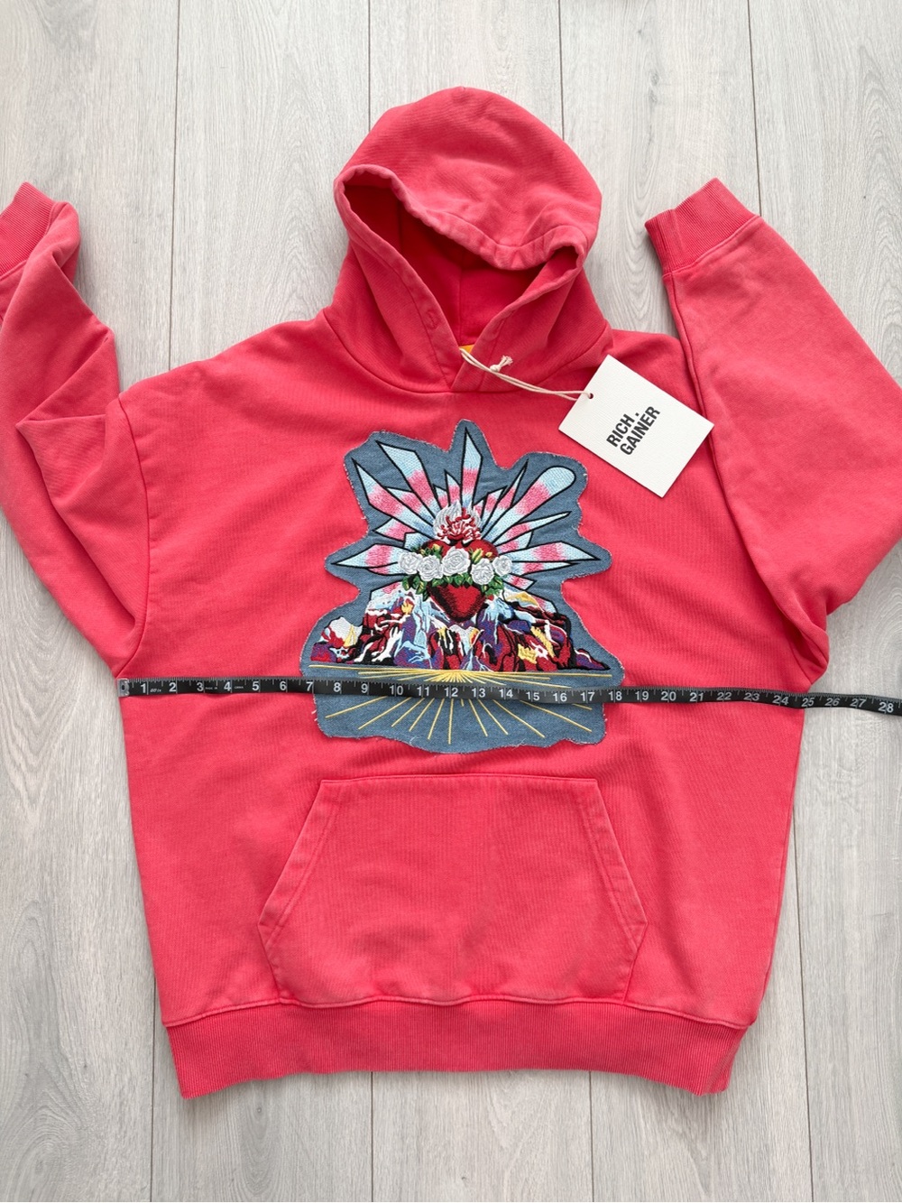 NWT RICHGAINER Patchwork Hoodie - Picture 12 of 16